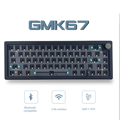 Kit de teclado mecánico personalizado GMK67 65% Gasket Bluetooth 2.4G inalámbrico, intercambiable en caliente, con retroiluminación RGB