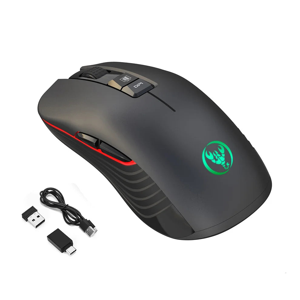 2.4G USB-C brezžična miška, polnilna gaming miška 3600DPI, 7 gumbov, Type-C, tiha miška za Macbook, prenosnik, PC, igre in računalnik