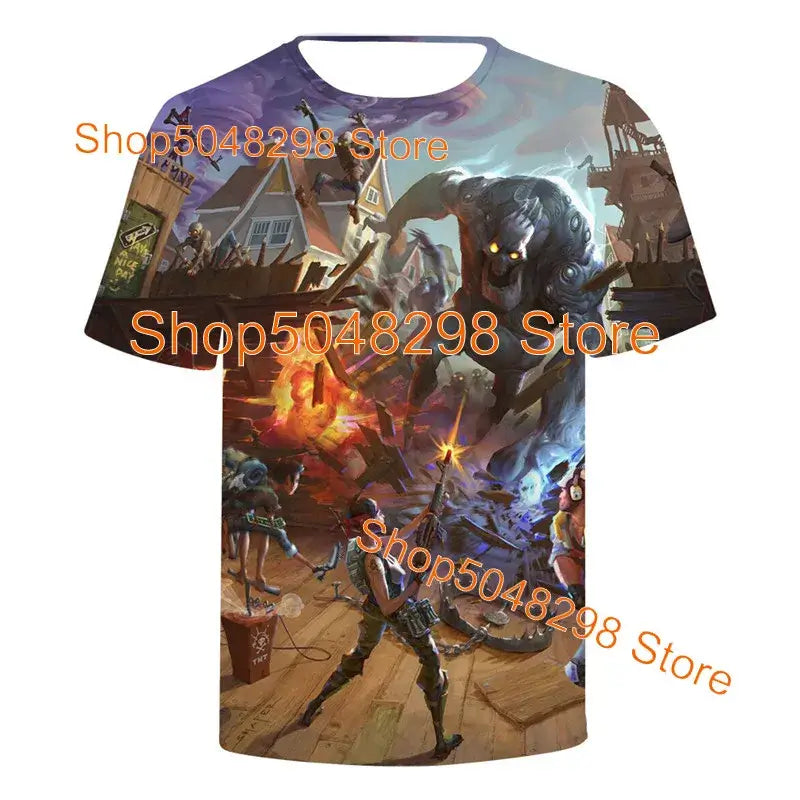 T-shirt Fortnite Bushranger per bambini, stampa 3D Banana Peely, T-shirt da uomo e donna, maglietta Battle Royale, top estivo, regalo di compleanno