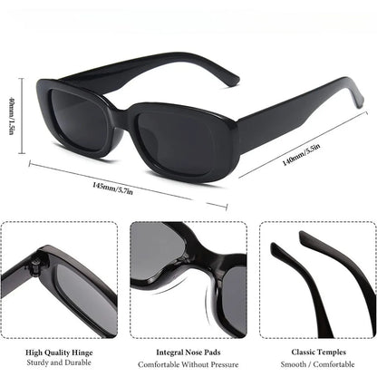1-10pcs Small Rectangle Party Sunglasses White Black Vintage Narrow Square Y2K Glasses for Women Men