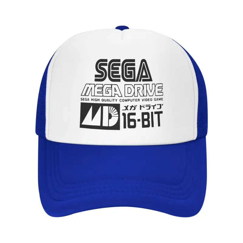 Gorra de béisbol de malla Sega Mega Drive unisex, estilo hip-hop, snapback, transpirable para verano, con visera solar, tipo trucker y ajuste regulable