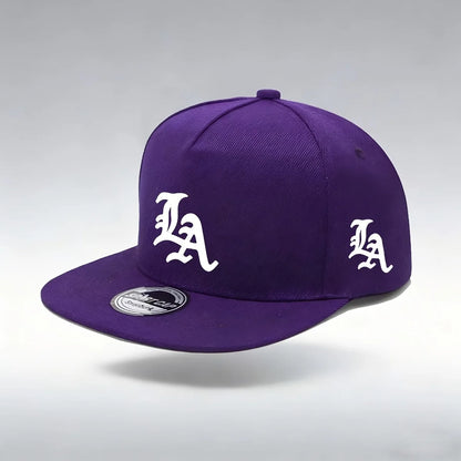 1pc "LA" Letters Print Snapback Cap-Adjustable,Funky Street Hip-Hop Style,Breathable Baseball Hat with Flat Brim for Men & Women