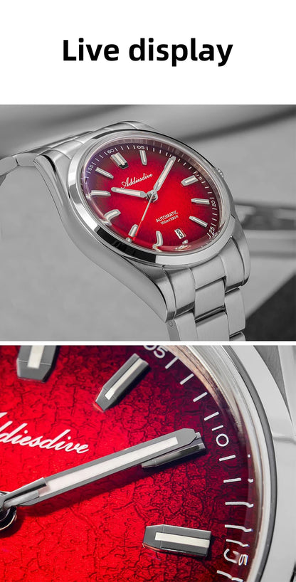 ADDIESDIVE 2026 New Luxury Personalized Watches 10BBar Bubble Mirror Glass Steel Analog Watches Super Luminous Mechanical Watch