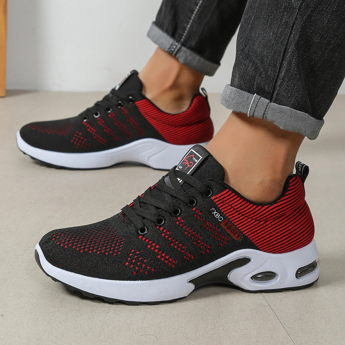 Zapatillas de hombre de moda, supertranspirables, con cordones para running - Antideslizantes, duraderas y con comodidad acolchada - Zapatillas de moda para hombre