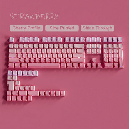 Nuevas teclas para teclado mecánico gaming 60/64/84/98/108 con interruptores MX, 135 teclas OEM PBT con grabado lateral y color degradado rojo y negro