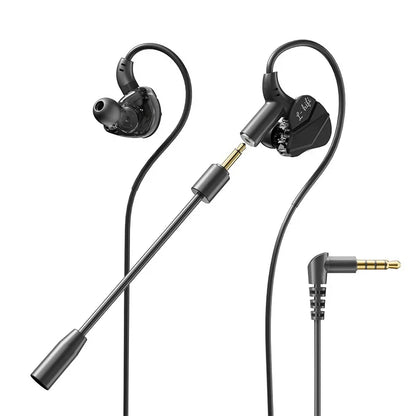 Gaming Earbuds with Dual Microphones, HiFi Stereo Gaming Headset Type-C & 3.5mm Wired In-Ear Earphones, Noise Reduction Gamer Headphones with Mic for Samsung