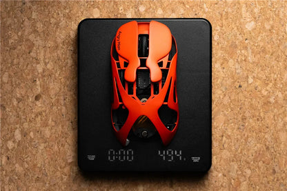 Angry Miao Infinity Mouse Wireless da Gaming Hot-Swappable in Metallo Ultralight Hollow PAW3950 Dual 8K Cablato Tri-Mode Arancione