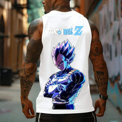 Canotta fitness da uomo Dragon Ball Z Super Blue Vegeta in stile rétro americano Y2K Harajuku, nuova collezione primavera-estate, T-shirt per uso quotidiano