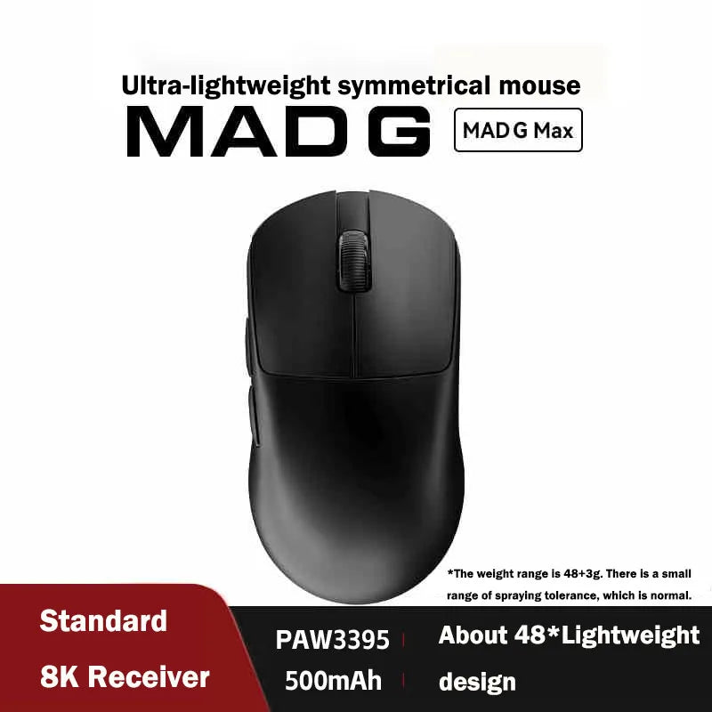 Ratón inalámbrico ultraligero FGG Madlions Mad G Pro Max original 8K HZ de doble modo, baja latencia PAW3395, accesorios gamer y regalos