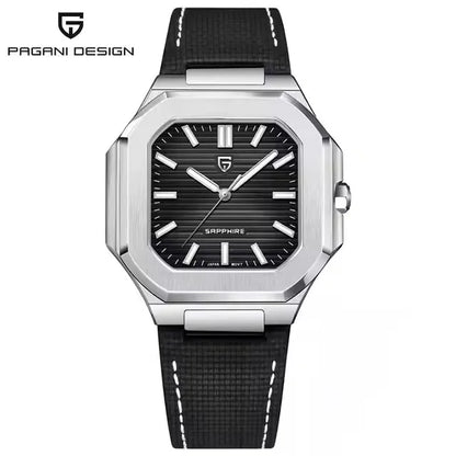 Reloj de lujo cuadrado de cuarzo PAGANI DESIGN 2026 para hombre, cristal de zafiro AR, movimiento japonés, luminoso, acero 316L completo