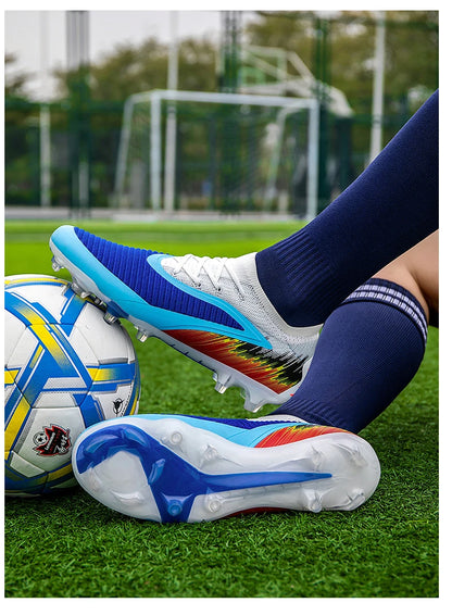 Botas de fútbol para hombre, nuevas, para partido y entrenamiento, calzado de fútbol antideslizante con tacos largos FG, ultraligeras, para exterior, zapatillas, dropshipping