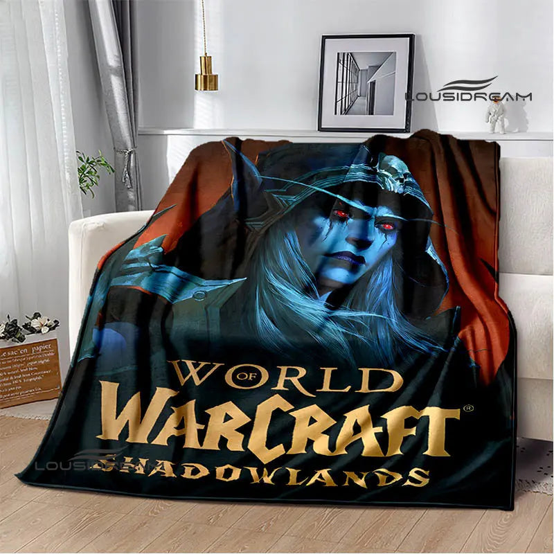 Печатно одеяло Game World of Warcraft, пикник одеяло, топло фланелено одеяло, домашно спално бельо, одеяла за легла, подарък за рожден ден