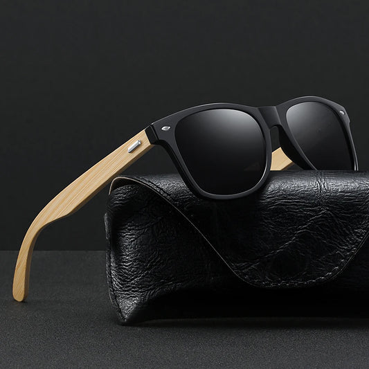 Fashion Bamboo Wood Vintage Square Sunglasses Men Women Luxury Brand Designer Sun Glasses Wooden Driving Fishing UV400 Eyewear