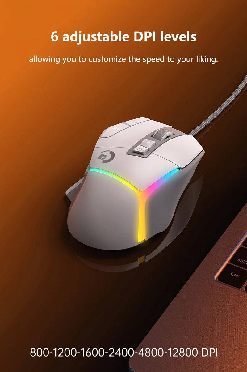 Mouse de gaming wireless ergonomic, reîncărcabil prin USB, Bluetooth, cu senzor optic, programabil, cu conexiune prin cablu, pentru Windows