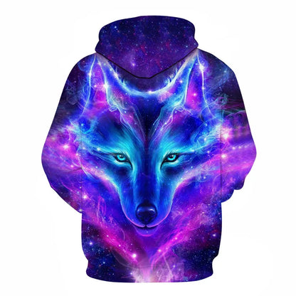 Felpe con cappuccio oversize 3D Animal Wolf da uomo e donna, moda casual, pullover hip hop Harajuku streetwear