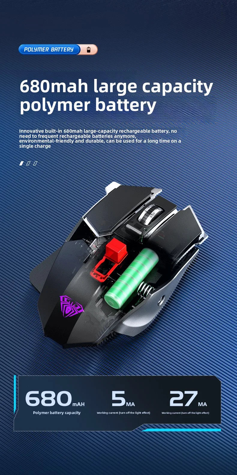 Nuovo mouse gaming wireless SC300 2.4G 2025 RGB 3200dpi, ricaricabile, silenzioso, meccanico, per e-sport, computer desktop e laptop