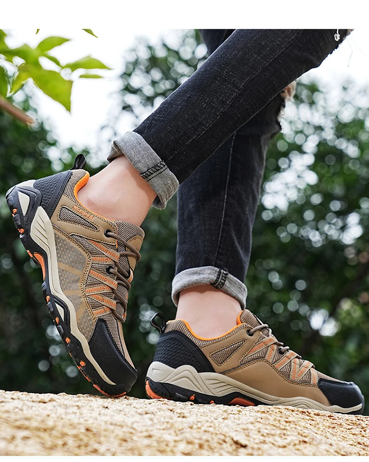 Scarpe da trekking da uomo Brand in mesh traspirante, scarpe da viaggio outdoor impermeabili per caccia e pesca, scarpe sportive da montagna, fuoristrada e riding