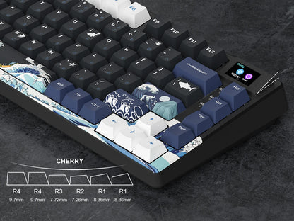Tastiera gamer Womier S-K80 con display OLED a colori, tastiera meccanica gaming hot-swap con struttura gasket mount, RGB personalizzabile