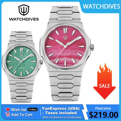 Watchdives WD0016 Super Black Men's Watch Ultra Light-Absorbing Dial VH31/VH60 Sweep Second Quartz Movement Stainless Steel Watch