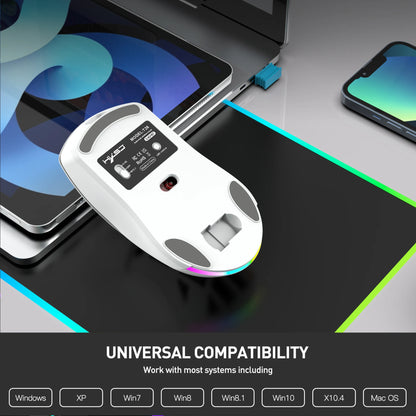 Ratón gaming HXSJ T26 de doble modo 2.4G+BT5.1, inalámbrico para portátil, 4800DPI ajustables, óptico, ergonómico para gamer