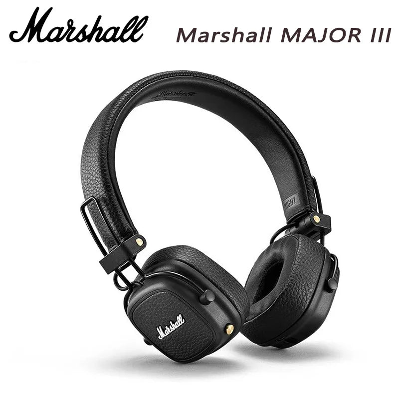 Marshall Major III Wireless Bluetooth Headphones – Deep Bass, Noise Cancelling, Foldable Over-Ear Headset with Microphone