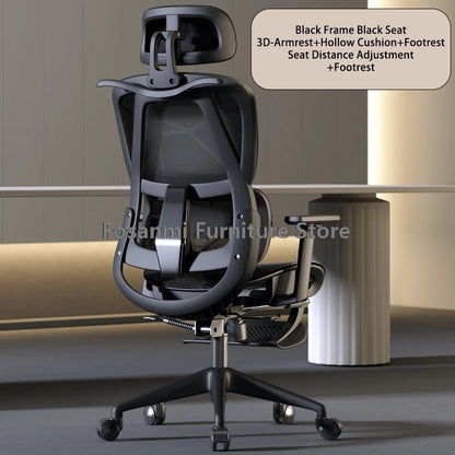 Sedia da ufficio per computer in mesh traspirante con braccioli e supporto lombare, sedia da scrivania ergonomica regolabile, sedia da gaming per la casa con poggiatesta