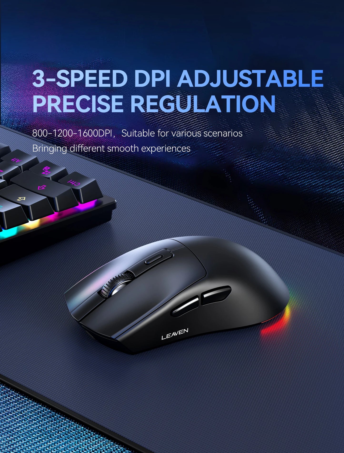 Dual-Mode Wireless Mouse with Magnetic Charging Dock, RGB Backlit Bluetooth & 2.4G Wireless Mouse, Rechargeable Ergonomic Mouse with Adjustable 1600 DPI