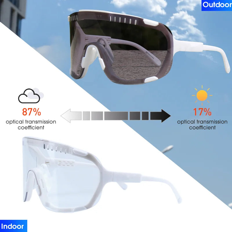 Lunettes de soleil photochromiques DEVOURS pour le cyclisme, hommes et femmes, sport, VTT, vélo, lunettes MTB, changement de couleur