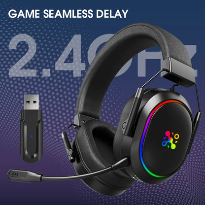 Cuffie da gaming wireless LDON per PS5 PS4, Bluetooth 2.4GHz, audio surround 3D, microfono con cancellazione del rumore, bassa latenza