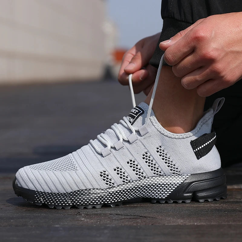 Zapatillas casuales para hombre de malla, ligeras, transpirables, con suela suave, calzado deportivo sin cordones tipo mocasín para hombre
