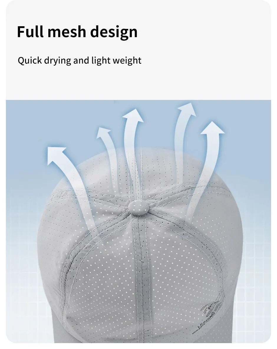 Quick Dry Baseball Cap Outdoor Sports Mesh Breathable Hat For Men Portable Hiking Fishing Sunbonnet Golf Adjustable Cap