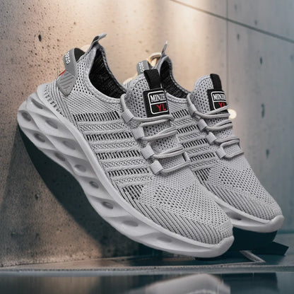 Unisex herresneakers – komfortable, åndbare løbesko til par, kvinder, tennis og sport, størrelse 37-47, gule vandresneakers