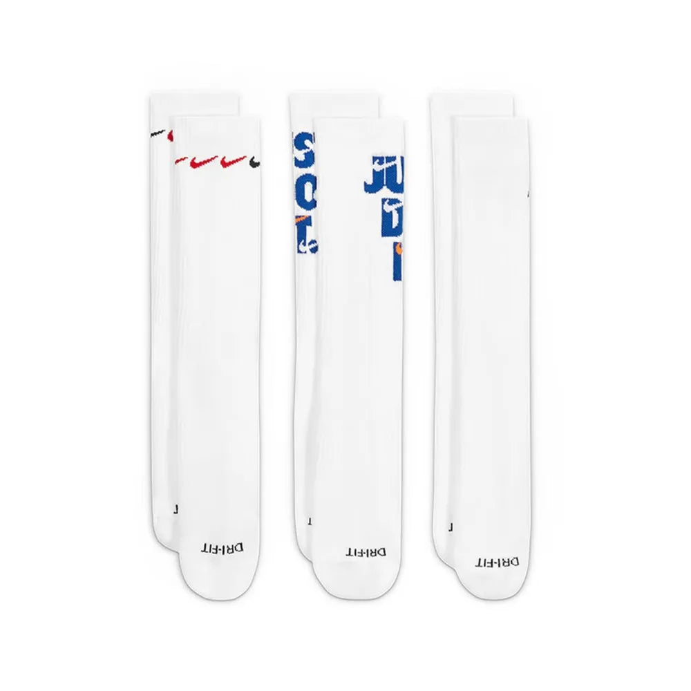 Nike Fashionable Casual Men's and Women's Sports Socks (Comfortable and Breathable) 3-Pack DH3822-902
