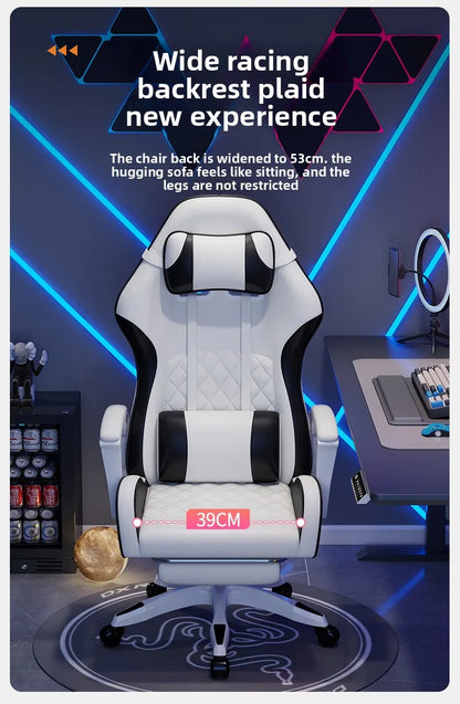 Silla gaming masculina para e-sports, cómoda para estar sentado durante períodos prolongados; silla de ordenador reclinable para momentos de ocio, con respaldo