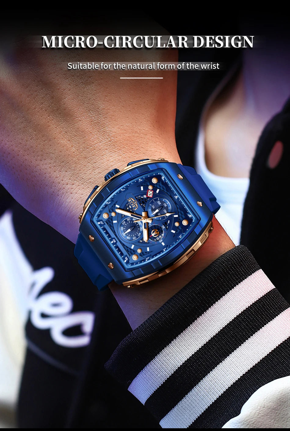 Reloj LIGE para hombre, de moda y lujo, resistente al agua, correa de silicona, cuarzo, luminoso, deportivo, fecha automática, cronógrafo, diseño sencillo