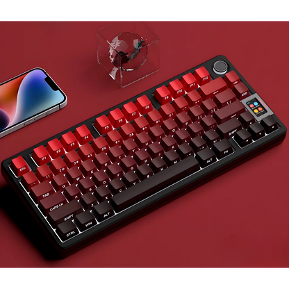 Nuevas teclas para teclado mecánico gaming 60/64/84/98/108 con interruptores MX, 135 teclas OEM PBT con grabado lateral y color degradado rojo y negro