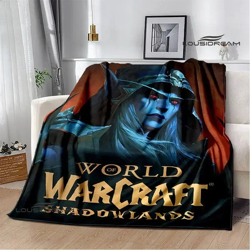 Печатно одеяло Game World of Warcraft, пикник одеяло, топло фланелено одеяло, домашно спално бельо, одеяла за легла, подарък за рожден ден