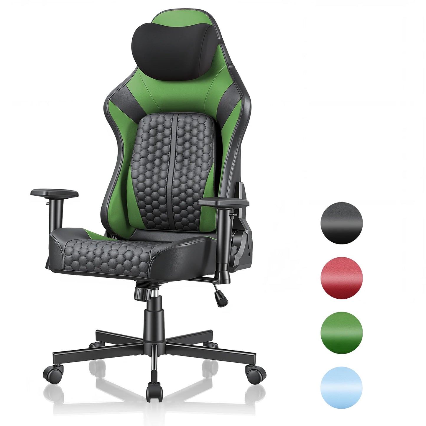 Devoko Gaming chair with 6-35 ° adjustable lumbarrest, thickened and wide seat cushion, ergonomic desk chair