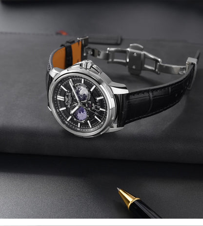 BORIAGE(BOAIJIUA) Orologio meccanico da uomo completamente automatico, design originale, impermeabile e luminoso