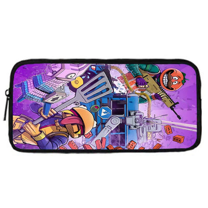 Zaino da scuola per bambini Hot Game con borsa pranzo e astuccio, grande capacità, design F-FortniteS, per ragazzi e ragazze, regalo ideale