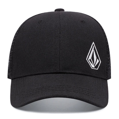 2025 Personalized Minimalist New Mesh Hat Diamond Embroidered Street Hip Hop Hat Skateboarding Hat Outdoor Sunshade Baseball Hat