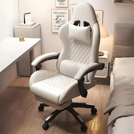 Hestora PU Leather Big and Tall Gaming Chair Ergonomic High Back Computer Chair with Footrest Massage Lumbar Support for Adults