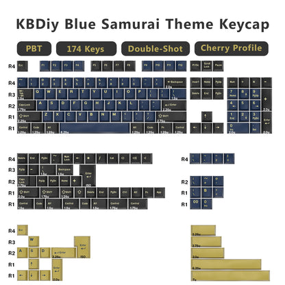 KBDiy 174 teclas/set teclas PBT GMK Apollo Double Shot minimalistas perfil ISO Cherry para teclado mecánico gaming, compatibles con MX