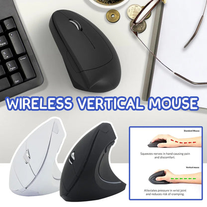 Ratón inalámbrico 2.4G vertical gaming ergonómico 1600DPI para PC, portátil y oficina, mini ratón gaming