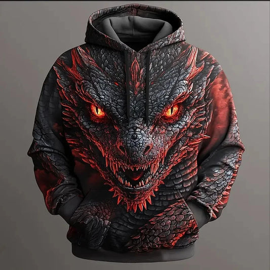 Men's Dragon 3D Hoodies Sweatshirts Fashion Cool Daily Long Sleeve Crew Neck Party Holiday Streetwear Fall Winter Tracksuit Coat
