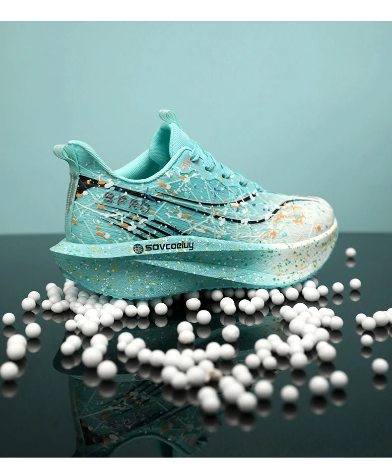 Zapatillas de running para hombre y mujer con placa de carbono, amortiguación para maratón, deportivas, transpirables, ligeras, cómodas y antideslizantes
