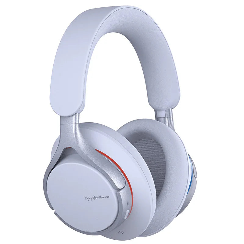 Casque ANC sans fil Bluetooth 5.4, casque supra-auriculaire avec basses ULT, autonomie de 50 heures, design pliable léger et confortable