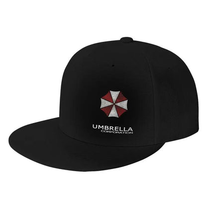 Umbrella Corporation Flat Bill Hats for Men Snapback Skull Hats Black Hat for Teens Boys Skateboard Hats Hip Hop Baseball Cap
