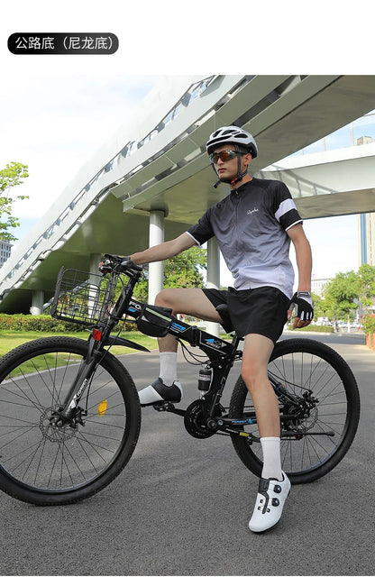 Zapatillas de ciclismo ultraligeras, transpirables y ligeras, con suelas rígidas compatibles con SPD para entrenamiento y competición en bicicleta de carretera y montaña