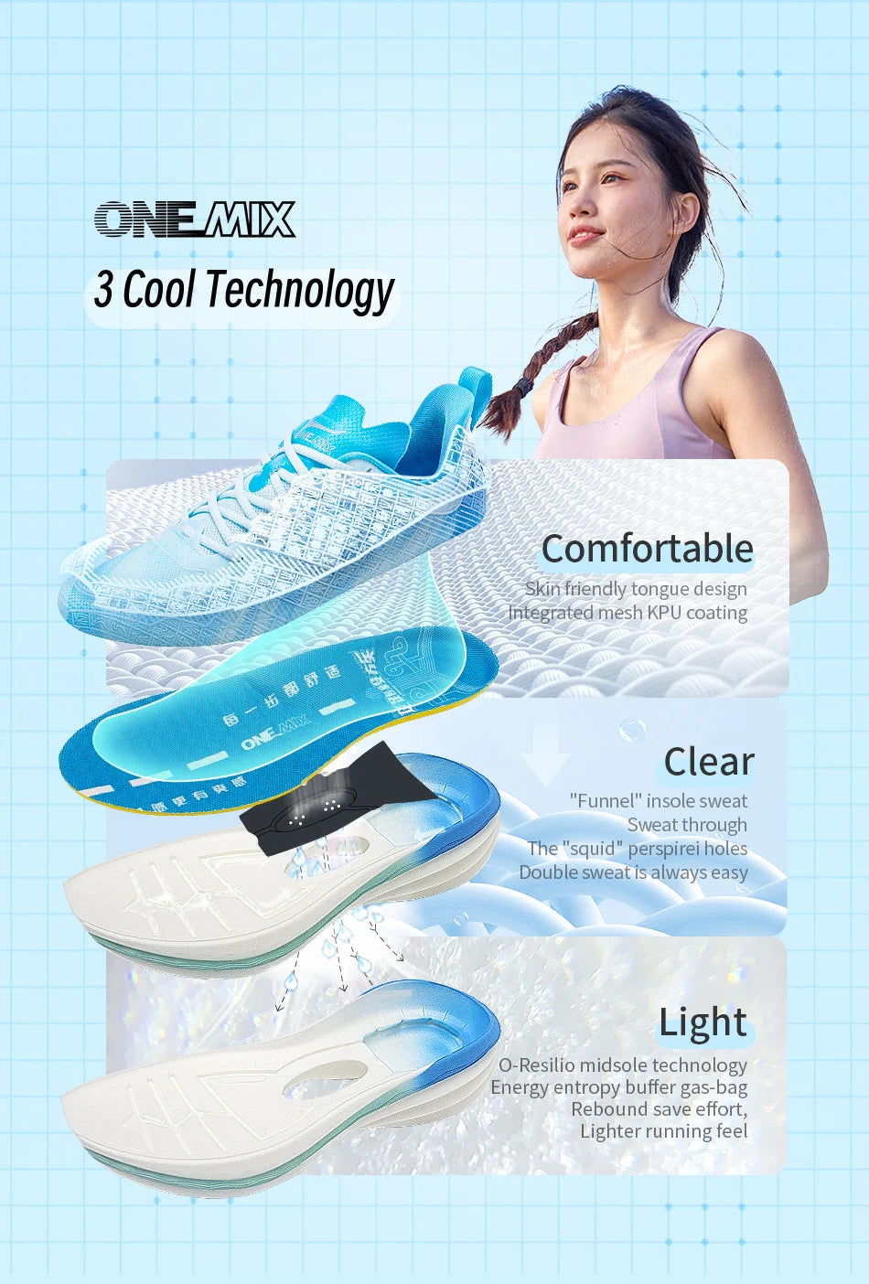 ONEMIX 2025 Chinese Sports Shoes New Shock-absorbent Men Running Shoes Non-slip Breathable Lightweight Outdoor Women Sneaker